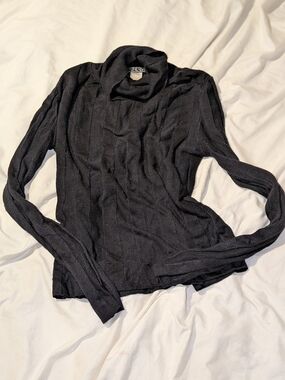 Heart Moon Star Black Ribbed Mock Neck Sweater